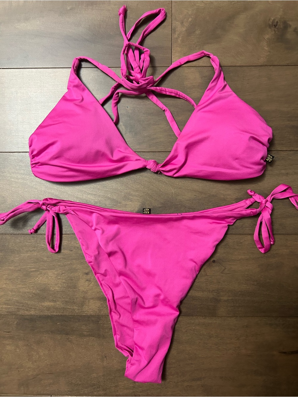 La Vie En Rose Fuchsia Tie-Side Bikini Set
